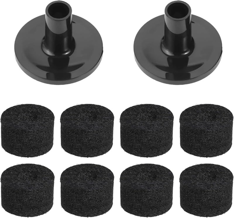 Bxian 10PCS Felt Gasket and Cymbal Sleeve Set Black Drum Kit Accessories Compatible with Most Hoist Frame/Cymbal Stacker - Image 1